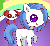 Lovely Dovey Puppy on Pony.PNG